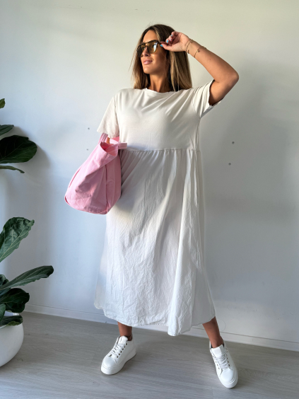 Oversize šaty Jasmin krémová