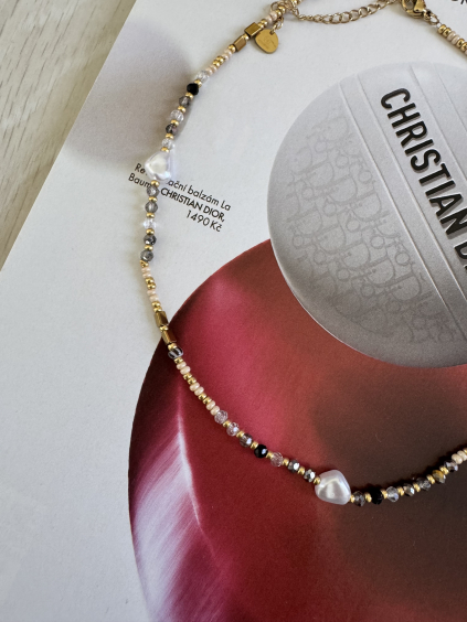 Řetízek zlatá černá krém