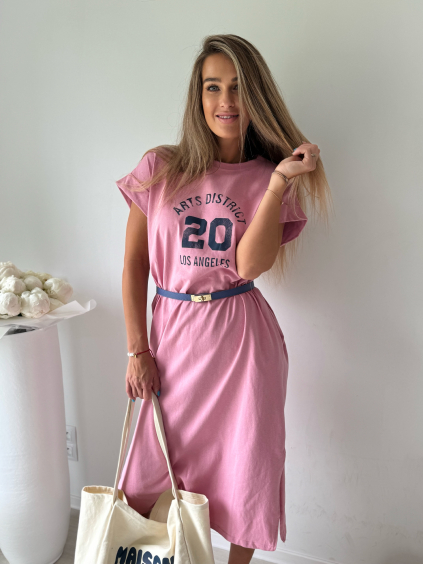 Sporty šaty LOS angeles růžová