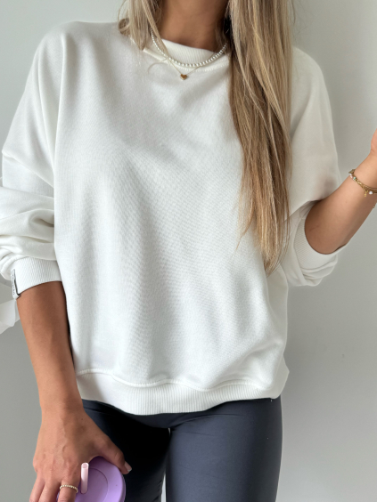 Basic mikina kratší bílá