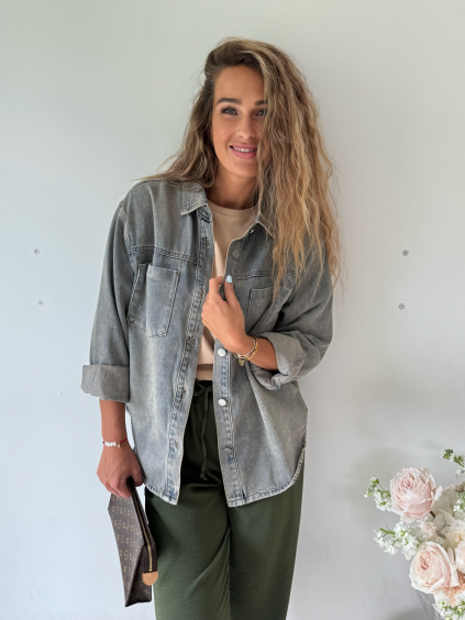 Riflová košile lehká vintage modrá