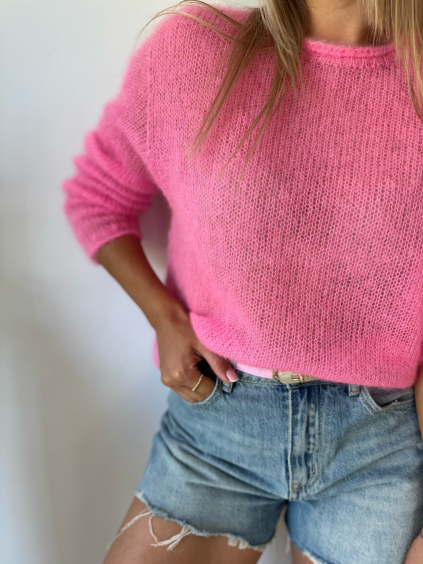 Mohérový svetr Lola růžová
