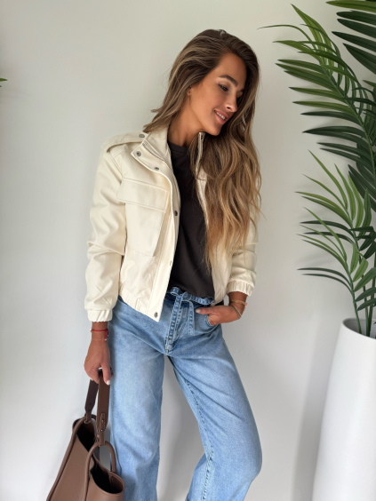 Koženková bunda Marc bílá