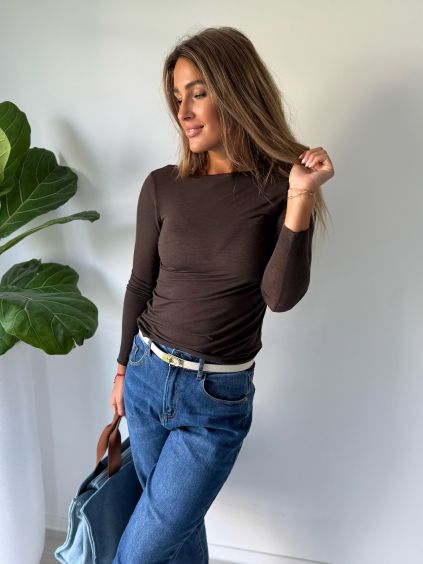 Triko s kašmírem čokoláda