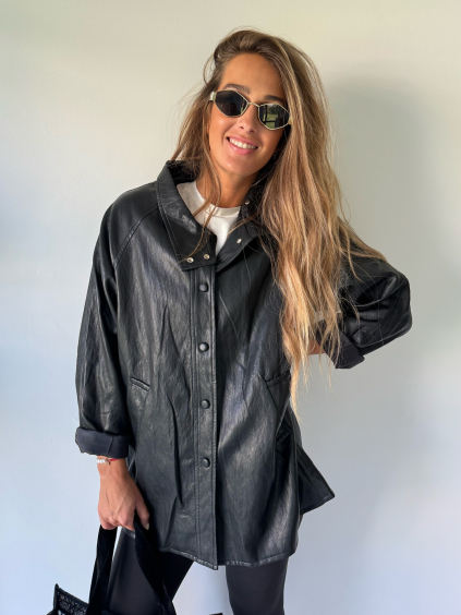 Koženková košilová bunda