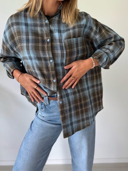 Károvaná košile modrá