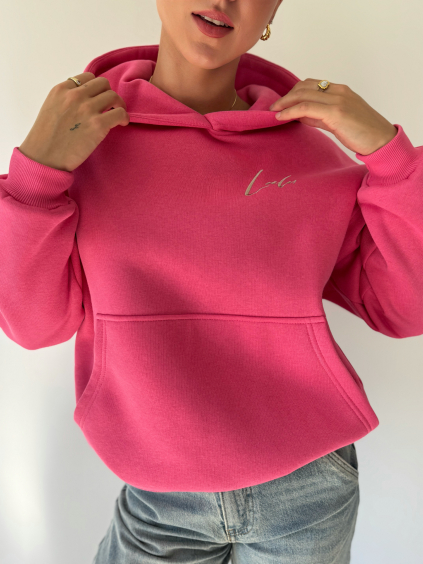 Mikina Lalu s kapucí růžová