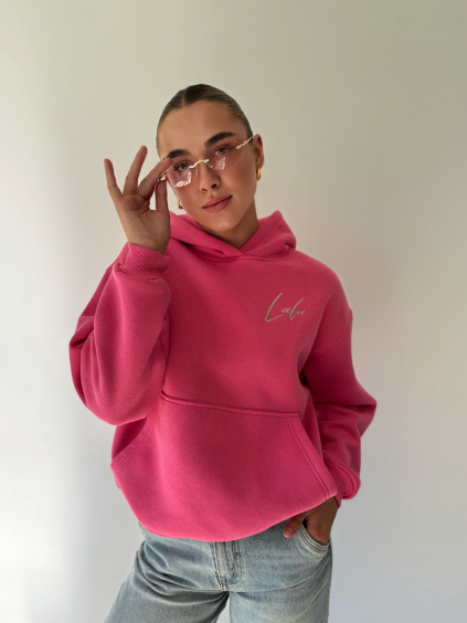 Mikina Lalu s kapucí růžová