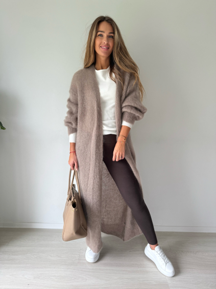 Cardigan mohér mocca