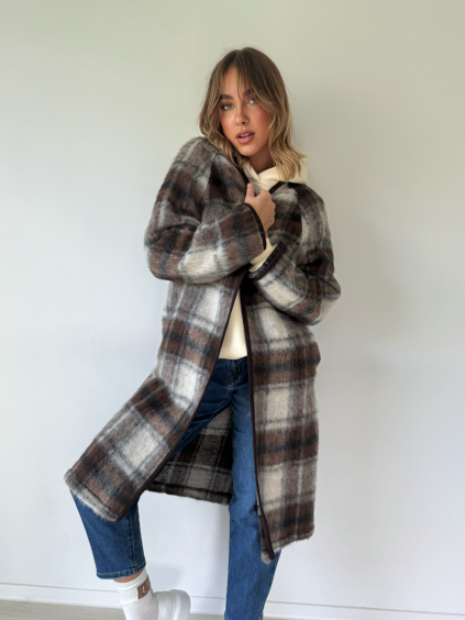 Přechodový kabát Brown s mohérem