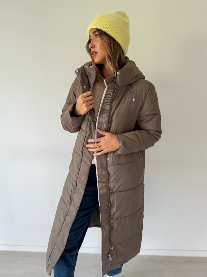 Zimní bunda dlouhá béžová