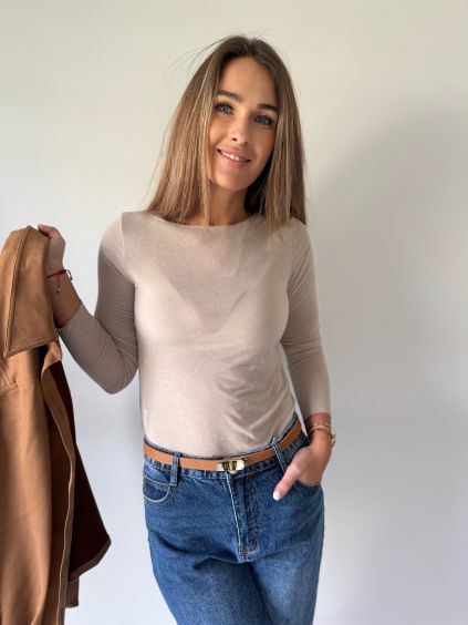 Triko s kašmírem creme nude