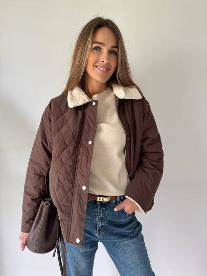 Prošívaná bunda čokoláda