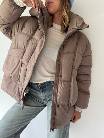 Zimní oversize bunda mocca