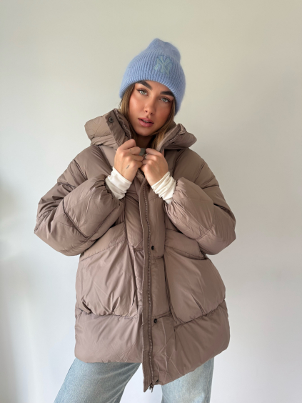 Zimní oversize bunda mocca
