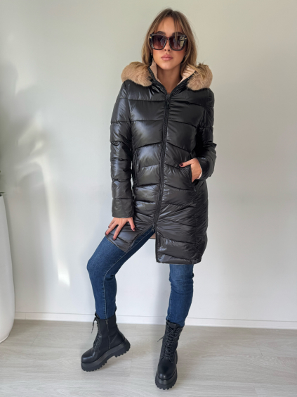 Zimní bunda Ivett lesk černá