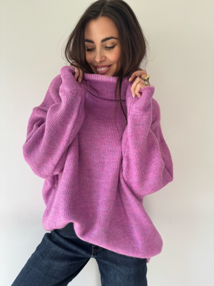 Oversize svetr Given fialová