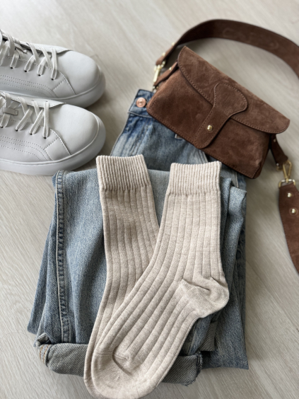 Ponožky Winter krémová