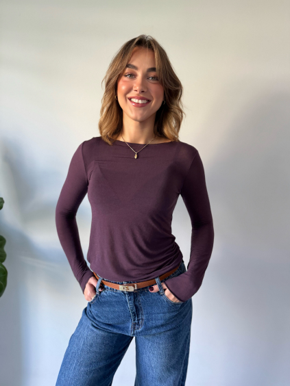 Triko s kašmírem fialová