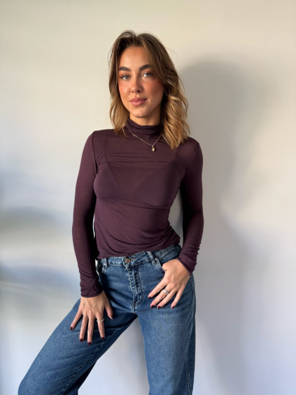 Rolák s kašmírem fialová