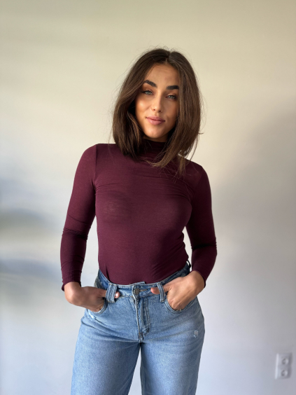 Rolák s kašmírem bordo (vínová)