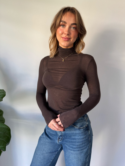 Rolák s kašmírem čokoláda