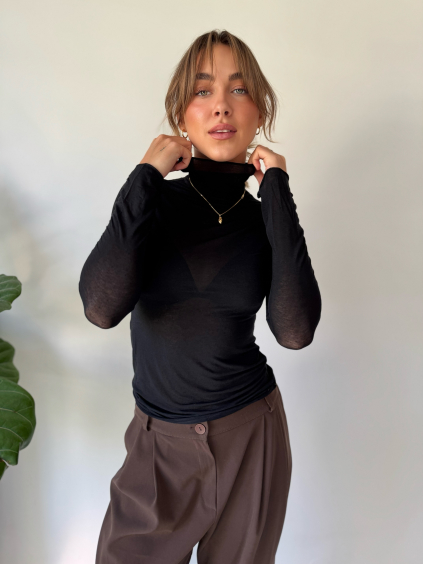 Rolák s kašmírem černá