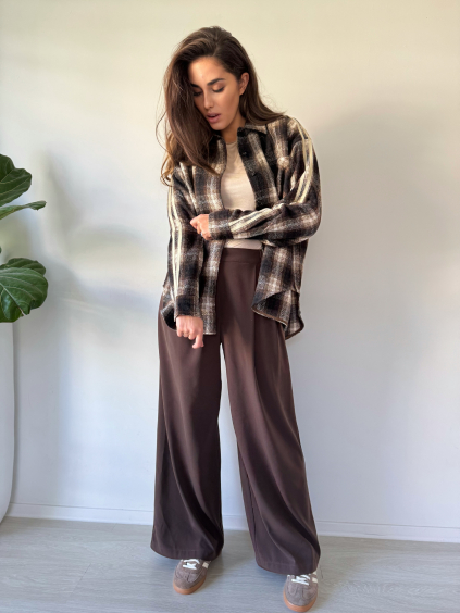 Károvaný kabátek Club čokoláda