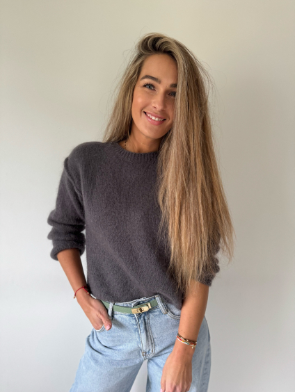 Mohérový svetr tmavě šedá