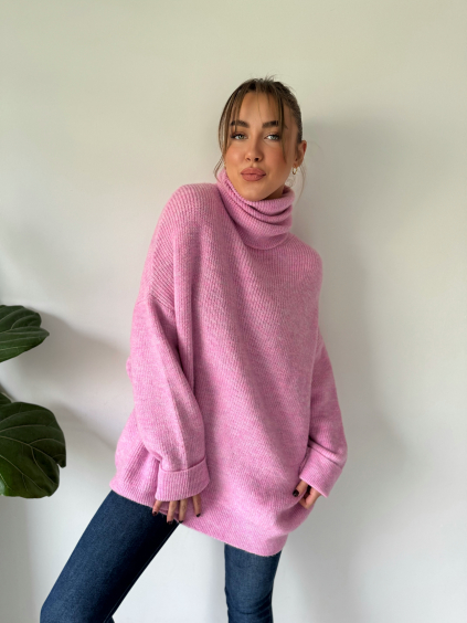 Oversize svetr Given růžová