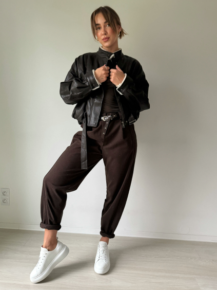 Kalhoty Saloma hnědá