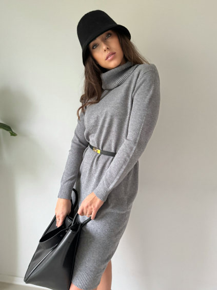 Oversize pletené šaty TISSE šedá