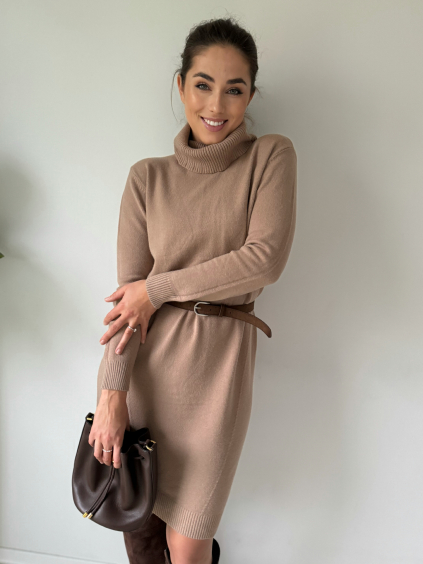 Oversize pletené šaty TISSE béžová