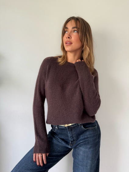Svetr Lines alpaka čokoláda