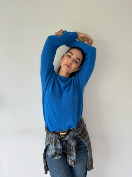 Svetr Lines alpaka modrá