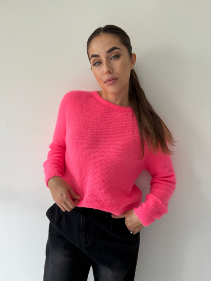 Svetr Lines alpaka neon