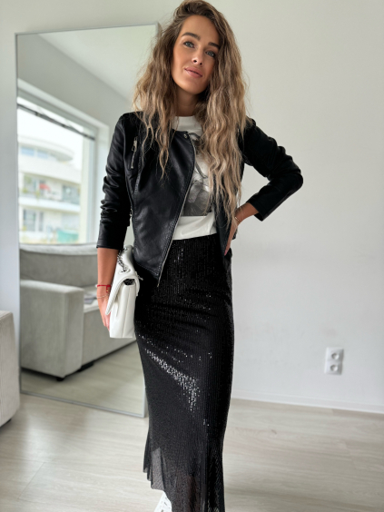 Sukně s flitry černá