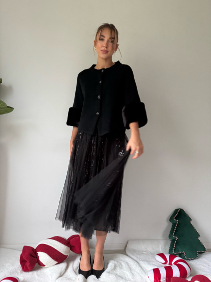 Tylová sukně černá