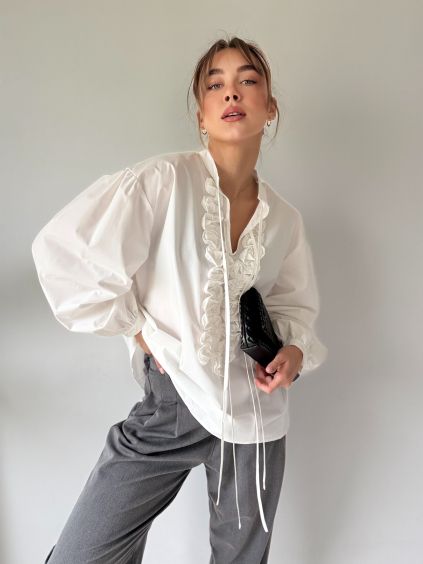 Košile bílá s volánky