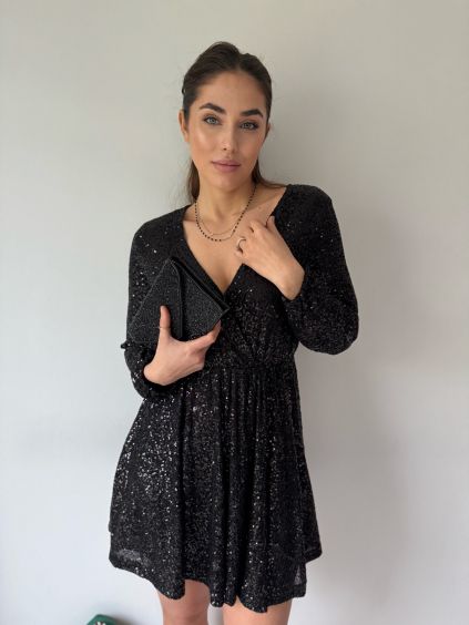 Šaty Luisa flitry černá