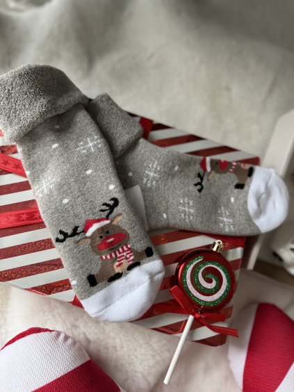 Ponožky winter sobík šedá