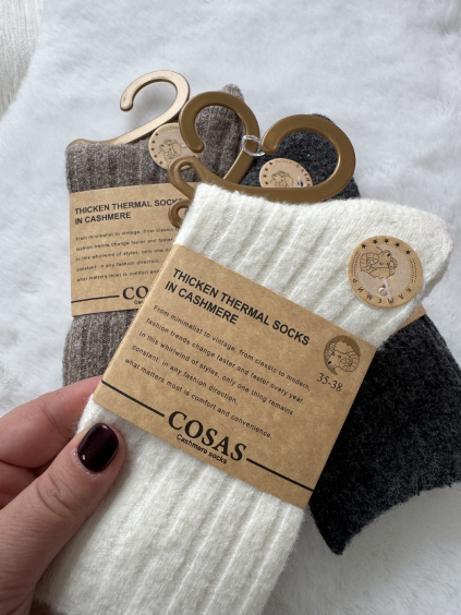 Kašmírové ponožky bílá