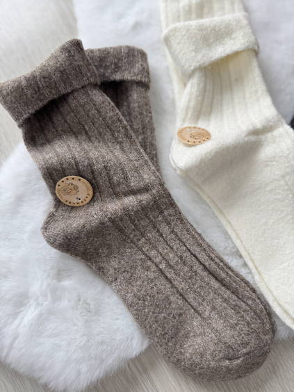 Kašmírové ponožky mocca