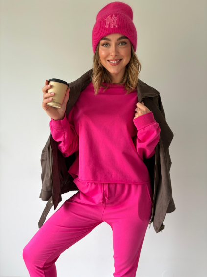 Teplákový komplet flow růžová