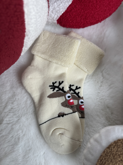 Ponožky winter sob smetana