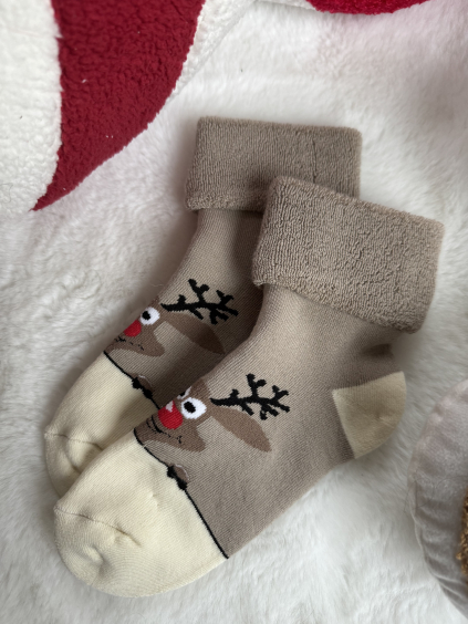 Ponožky winter sob béžová