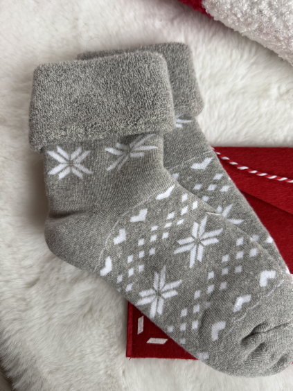 Ponožky winter heart šedá