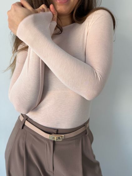 Triko s kašmírem nude pudrová