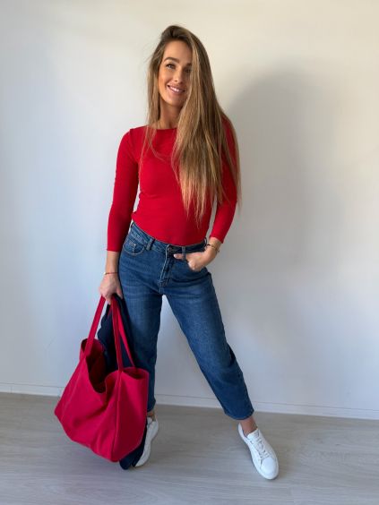 Triko s kašmírem červená