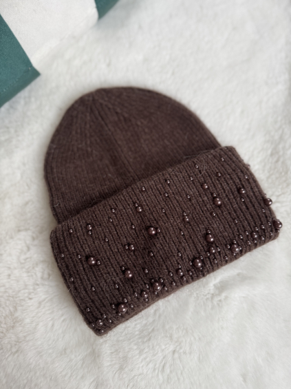 Čepice perly čokoláda